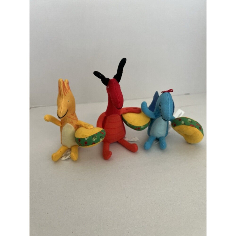 Dragons Love Tacos Mini Doll Set of 3 Plush, Red, Blue, Yellow, MerryMakers 2017